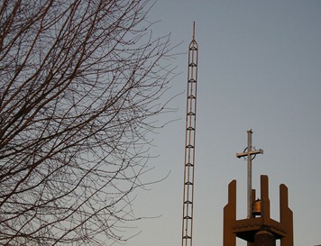 Cross and TV Tower in Richmond, Indiana