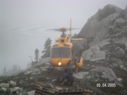 The author being dropped off near Golden Ears