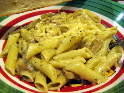 Isaac's Pasta: Drizzled in white sauce, mushrooms, herbs, and loads of parmesan cheese