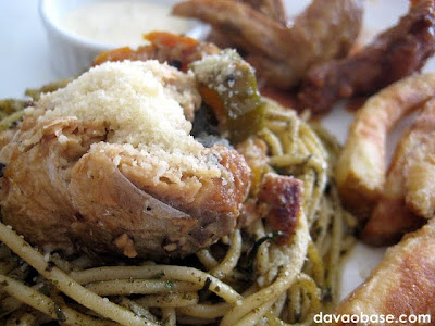 Pesto topped with Spanish Style Bangus and Parmesan Cheese at Wings & Dips