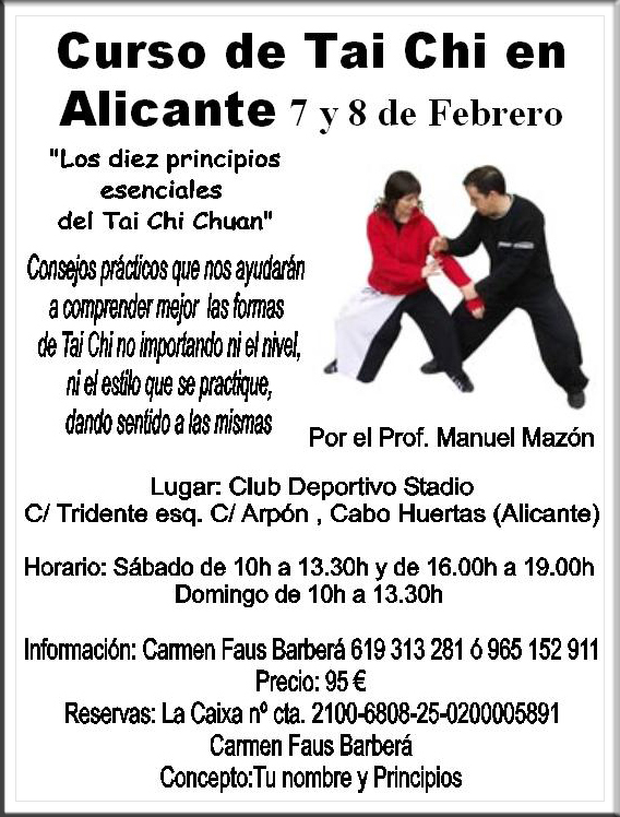 Curso de Tai Chi en Alicante 7 y 8 de Febrero de 2009 | Espacio de Tai Chi  y Xin Yi de Wardo