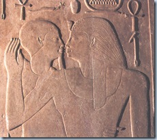 male to male kissing 
Pharoah