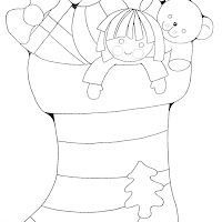 DIBUJOS DE CALCETINES DE NAVIDAD PARA PINTAR