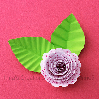 Paper rose with leaves