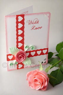 With Love. Card with spiral rose