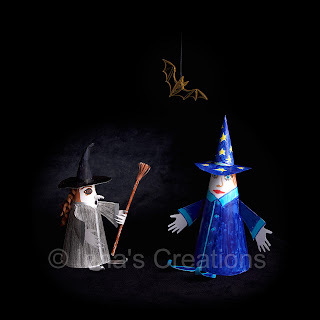 Paper craft witch and wizard