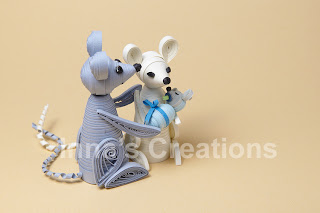 Quilled mice, side view