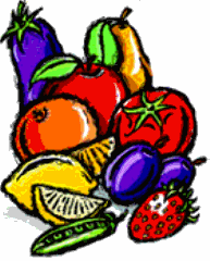 Frutta e verdura disegno a bordi grossi