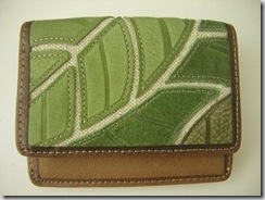 Fossil Leather Trop Leaf Wallet green