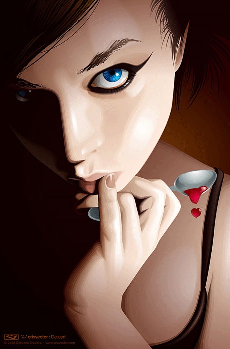 Close-up Portrait of a Girl in Digital Illustration