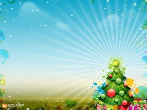 Shiny Christmas Tree and Stars Wallpaper 