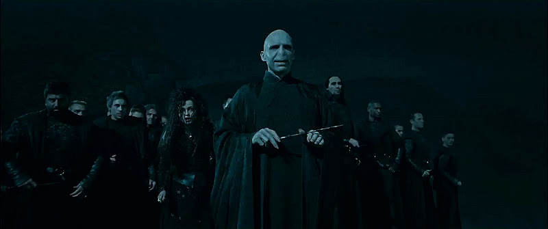 (L-r) HELENA BONHAM CARTER as Bellatrix Lestrange and RALPH FIENNES as Lord Voldemort in Warner Bros. Pictures™ fantasy adventure HARRY POTTER AND THE DEATHLY HALLOWS