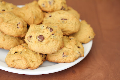 photo of a plate of Pumpkin Chocolate Chip Cookies