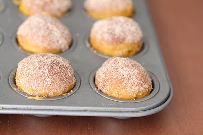 photo of donut muffins in a muffin tin