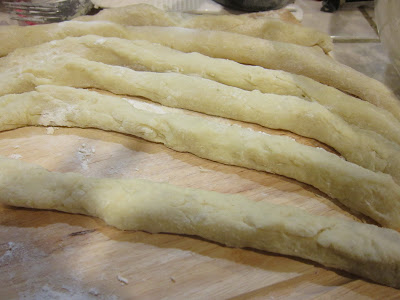 photo of the dough rolled into ropes