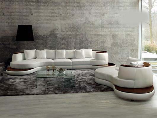 Elegant Italian Living Room Furniture with unique sofa