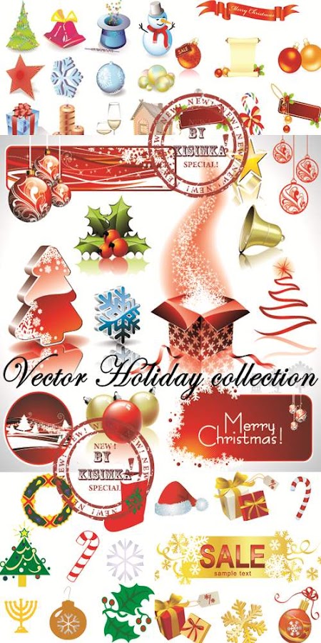 Vector. New year and Christmas Holiday collection
