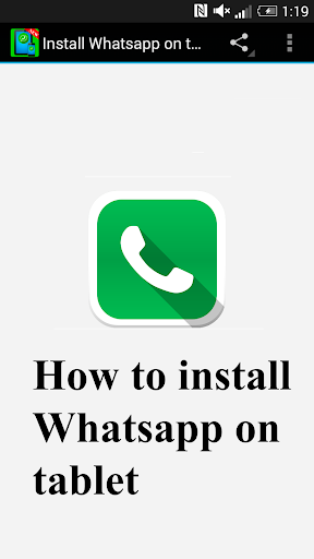 Install Whatsapp on Tablet