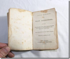 1800s Plain Needlework Book Inside Cover