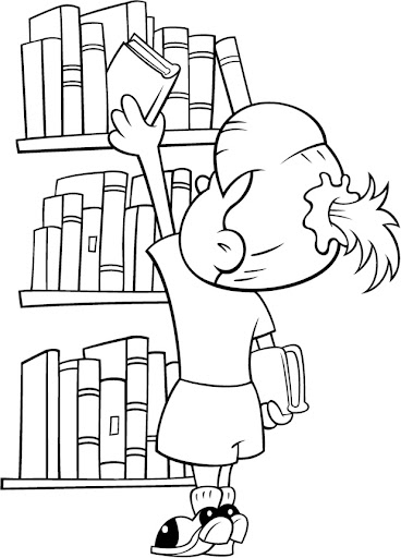 Dibujos de bibliotecas para colorear - Imagui