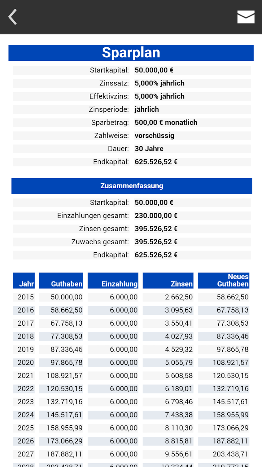 Finanzrechner - MarkMoney Screen 3
