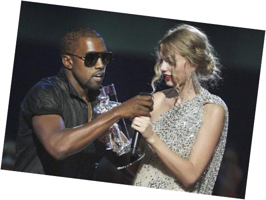 kayne west takes mic from taylor swift