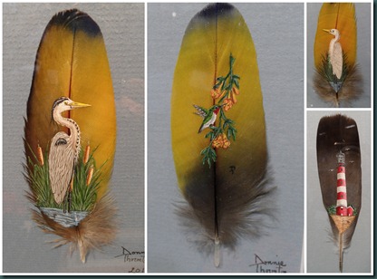 painted feathers collage