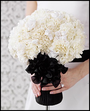 black and white wedding carns
