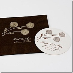 wedding napkin and coaster