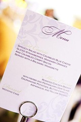 wedding menu card