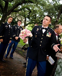 Military wedding groom