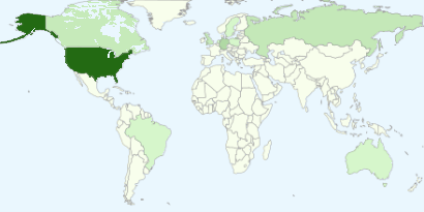 Chick Geek Games online gaming blog stats - pageviews by country