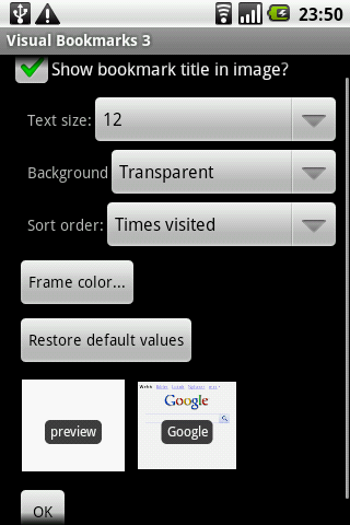 Visual Bookmarks pro Screen 2