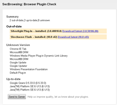Chrome plugins status