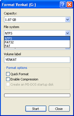 NTFS in Pen drive in XP
