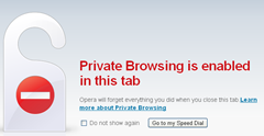 Private browsing in Opera