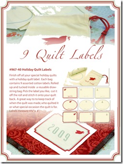 Holiday Quilt Labels