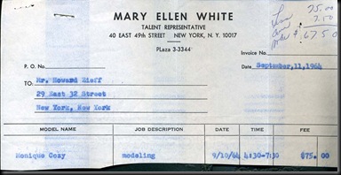 Mary Ellen White-Pay Slip-1964