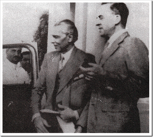 Cripps escorts the Founder to his car in 1942