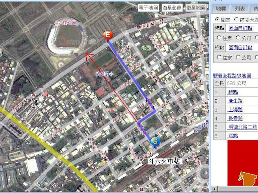 斗六-棒球場的路線圖