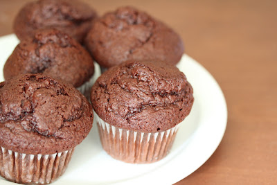 close-up photo of a plate of Chocolate Muffins