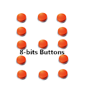 8-bits buttons logo