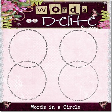 Words in a circle