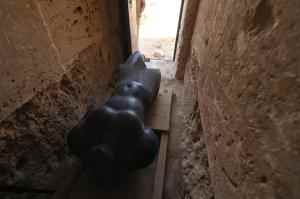 The large granite statue discovered at Taposiris Magna. It possibly represents Ptolemy IV