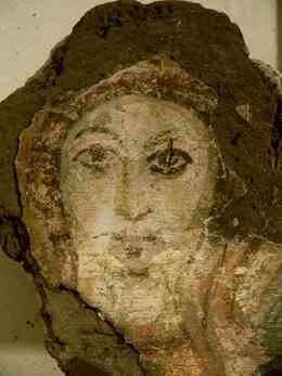 Art depicting a women found at Bawit in the early 20th century. Now in the Bawit room at the Louvre [Photo by Clio20, CC attribution share-alike 3.0]