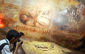 The position of Perak Man when he was found in Gua Gunung Runtuh during an archeological dig