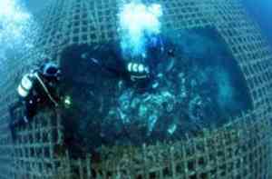 Croatian authorities are so concerned about scuba looters plundering the valuable artefacts they have now protected the site with a metal cage [Photo: Neil Hope]