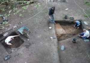 Members of Wigan Archeological Society at work in the grounds of Wigan Hall