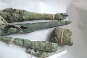 Some of the metal weapons unearthed at the site