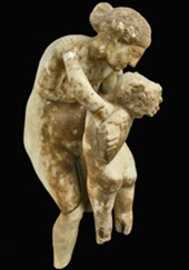 A marble statuette of Aphrodite and Eros (2nd-1st century BC)